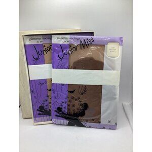 1960s Junior Miss Glamorous Garter Stockings-6 Pr Rhapsody Sz 9 NOS RARE